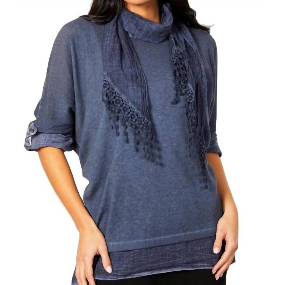 NEW ANGEL 3-piece layered set w/ scarf in denim